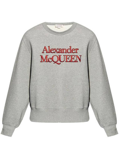 Embroidery Logo Sweatshirt Grey - ALEXANDER MCQUEEN - BALAAN 1