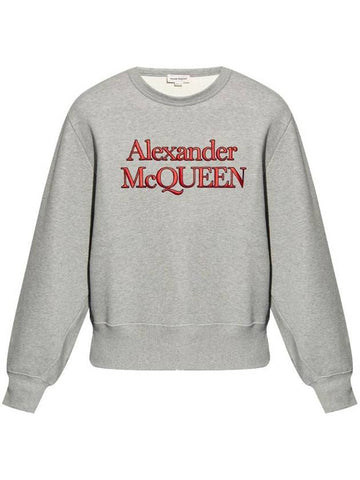 logo print cotton sweatshirt 792210QXAA5 - ALEXANDER MCQUEEN - BALAAN 1