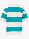 Men s Logo Striped Cotton Short Sleeve T Shirt Blue - DROLE DE MONSIEUR - BALAAN 3