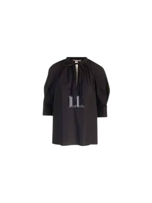 Carpi Puff Sleeve Cotton Blouse Black - MAX MARA - BALAAN 2