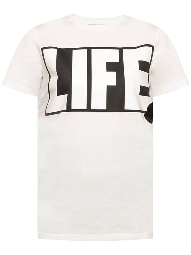 Life Logo Short Sleeve T-Shirt White - MONCLER - BALAAN 1