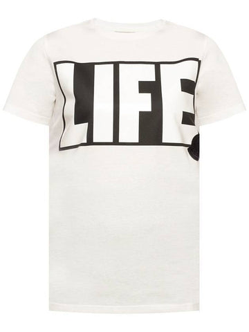 Life Logo Short Sleeve T-Shirt White - MONCLER - BALAAN 1