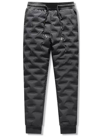 Quilted Duck Down Jogger Straight Pants Black - IKALOOOK - BALAAN 1