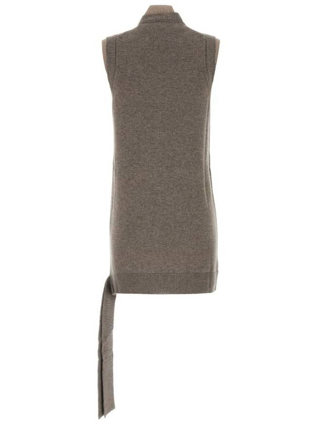 Logo Intarsia Sleeveless Wool Short Dress Grey - FENDI - BALAAN 3