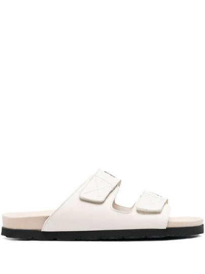 Logo Leather Sandals White - PALM ANGELS - BALAAN 2