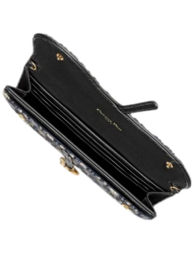 Oblique Saddle Chain Cross Long Wallet Blue - DIOR - BALAAN 8