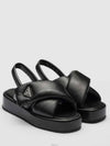 Triangular Logo Soft Padded Nappa Leather Sandals Black - PRADA - BALAAN 2