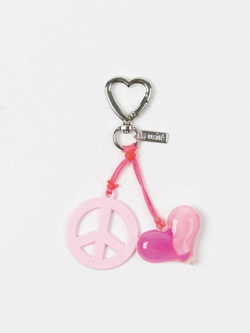 HEART PEACE FREEDOM KEYRING BABY PINK - USITE - BALAAN 1