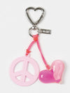 HEART PEACE FREEDOM KEYRING BABY PINK - USITE - BALAAN 2