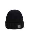 Logo Patch Wool Beanie Navy - STONE ISLAND - BALAAN 5