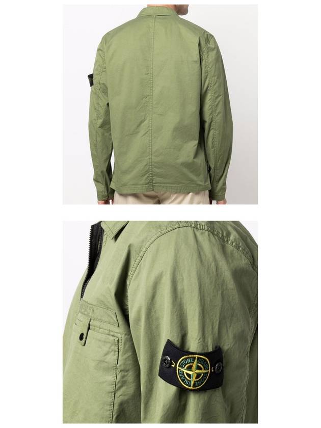 Wappen Patch Supima Twill Stretch Cotton Zip-up Jacket Khaki - STONE ISLAND - BALAAN 6