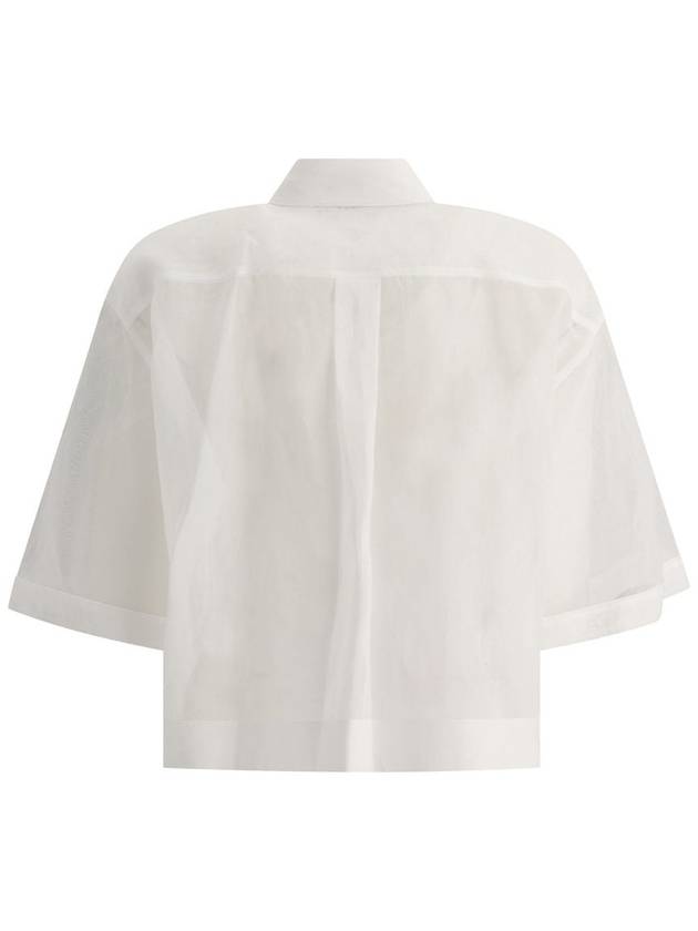 Semi Sheer Short Sleeve Shirt White - BRUNELLO CUCINELLI - BALAAN 3