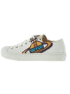 Plimsoll Logo Print Cotton Low Top Sneakers White - VIVIENNE WESTWOOD - BALAAN 4