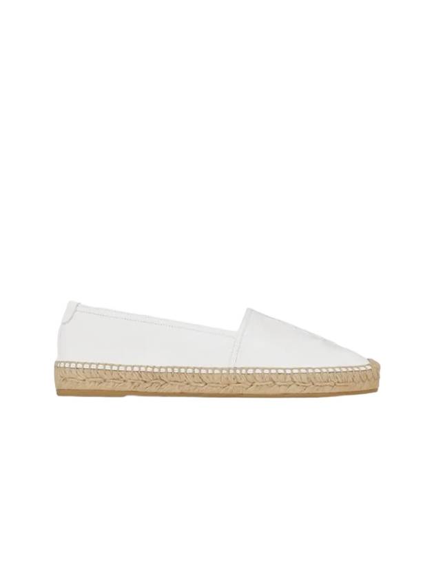 Women's Monogram Lambskin Espadrilles White - SAINT LAURENT - BALAAN 3