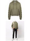 OMBB037F21FLE0075555 Lovely Arrow Over Hooded Sweatshirt Khaki Green Men’s T-Shirt TR - OFF WHITE - BALAAN 4