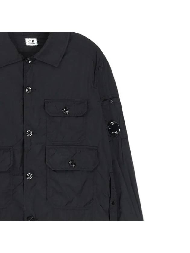 Chrome R Full Button Over Long Sleeve Shirt Black - CP COMPANY - BALAAN 5