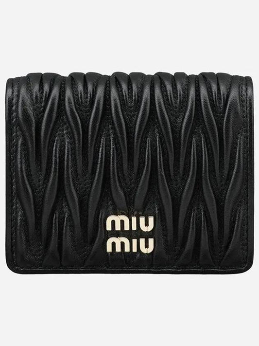 Matelasse Leather Half Wallet Black - MIU MIU - BALAAN 2