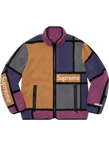 Reversible Colorblocked Fleece Jacket Purple - SUPREME - BALAAN 1