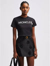 Women's Embroidered Logo Short Sleeve T-Shirt Black - MONCLER - BALAAN 3