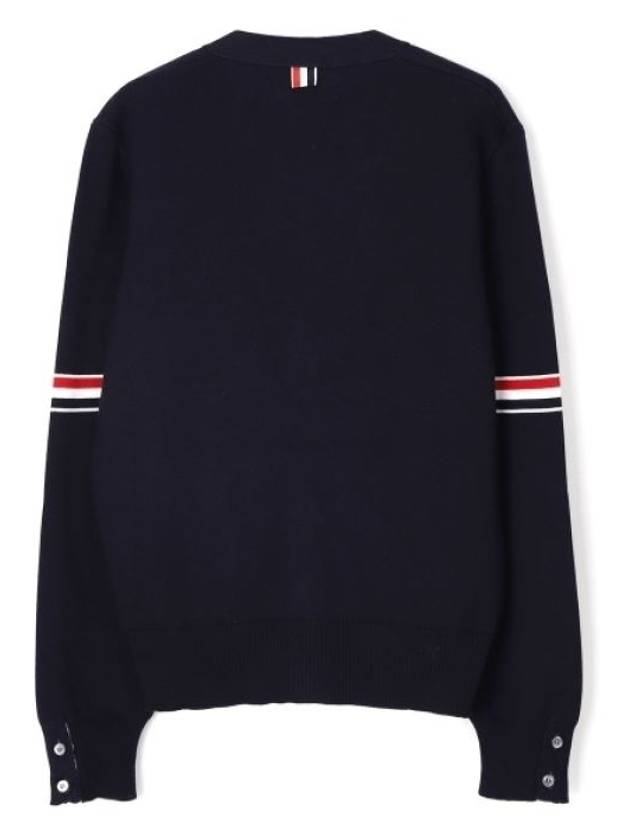 Milano Stitch Sprite Armband Cotton V-neck Cardigan Navy - THOM BROWNE - BALAAN 3