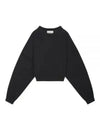 Sheila Cropped Cotton Sweatshirt Black - ISABEL MARANT - BALAAN 1