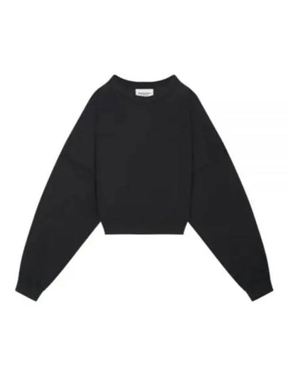 Sheila Cropped Cotton Sweatshirt Black - ISABEL MARANT - BALAAN 2