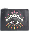 Big Eye Leather Clutch Black 2PM602 L22 99 - KENZO - BALAAN 1