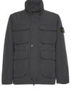 Polyester Micro Twill Zip Up Jacket Grey - STONE ISLAND - BALAAN 2