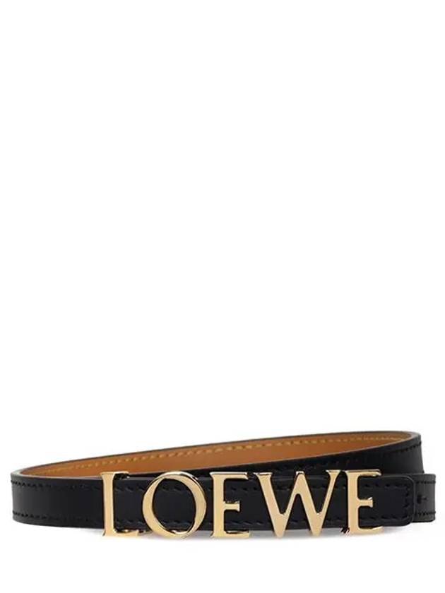 Logo Buckle Smooth Calfskin Belt Black - LOEWE - BALAAN 5