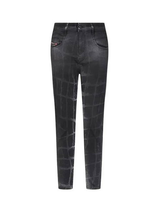 Women s Slim Tapered Pattern Jogger Jeans D FAYZA SP NE Black - DIESEL - BALAAN 1