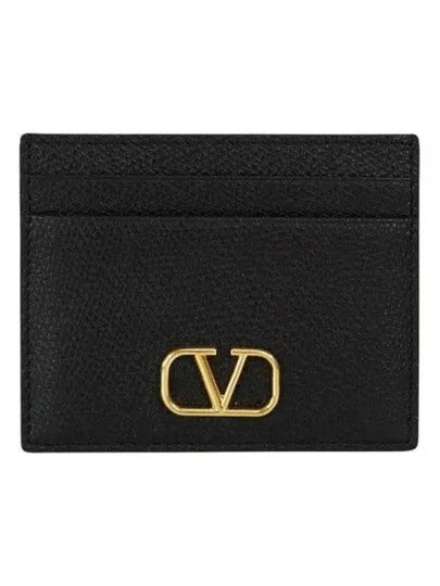 V Logo Signature Card Wallet Black - VALENTINO - BALAAN 2