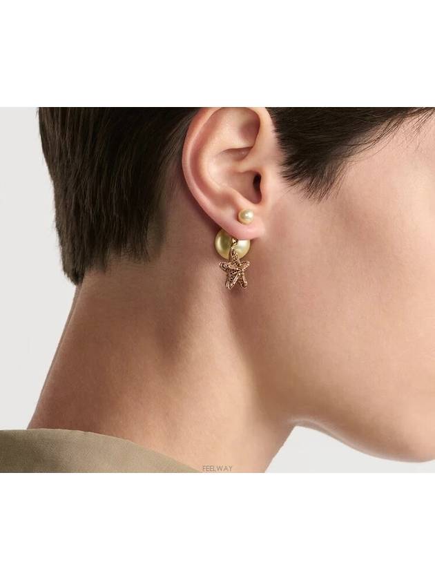 Dior Tribales Earrings Gold Finish Metal White Le - DIOR - BALAAN 5