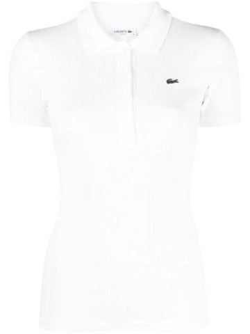 Cotton Slim Fit Polo Shirt White - LACOSTE - BALAAN 1