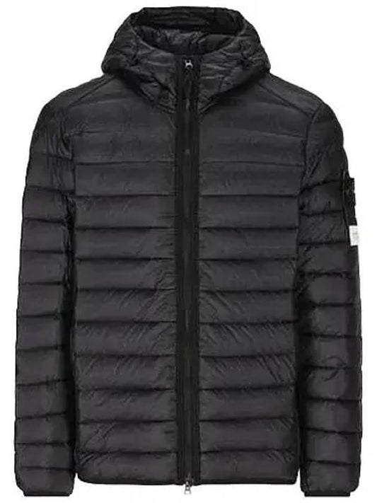 Wappenpatch Loom Woven Nylon Down Hooded Padded Jacket Black Men s 811540324 A0029 - STONE ISLAND - BALAAN 1