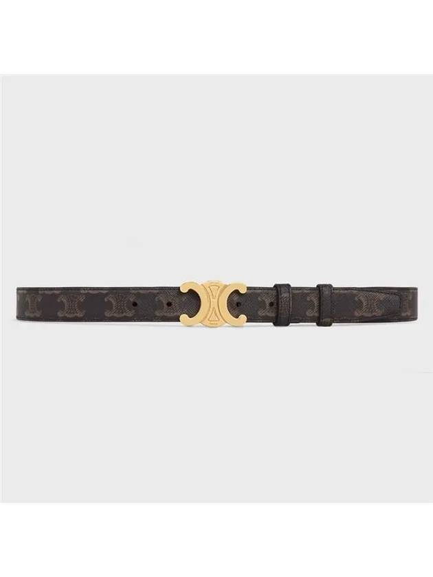 Monogram Triomphe Buckle Medium Leather Belt Tan - CELINE - BALAAN 2