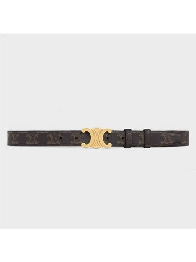 Monogram Triomphe Buckle Medium Leather Belt Tan - CELINE - BALAAN 2