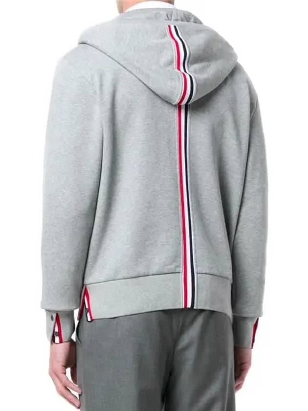 Center Back Stripe Cotton Zip Up Hoodie Navy - THOM BROWNE - BALAAN 5