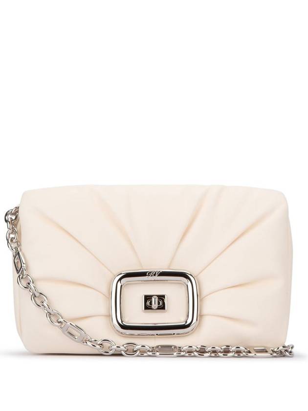 Viv' Choc Metal Buckle Leather Shoulder Bag Off White - ROGER VIVIER - BALAAN 2