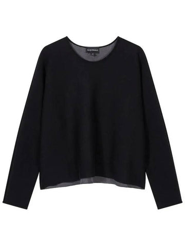 Women s Soft French Sleeve Knit Black - EMPORIO ARMANI - BALAAN 1