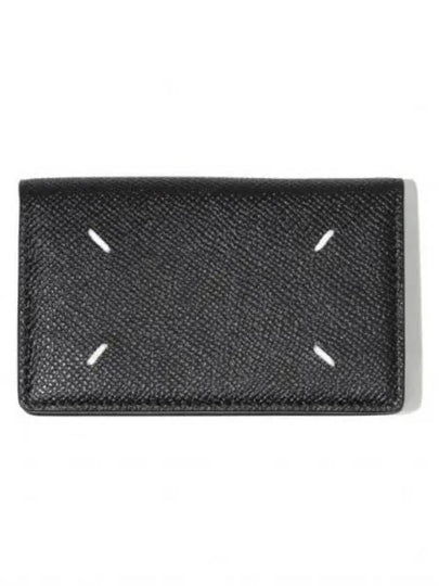 Stitched Leather Card Wallet Black - MAISON MARGIELA - BALAAN 2