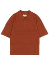 Men's Mesh Short Sleeve Collar Knit Brown I2SN06BR - IOEDLE - BALAAN 3