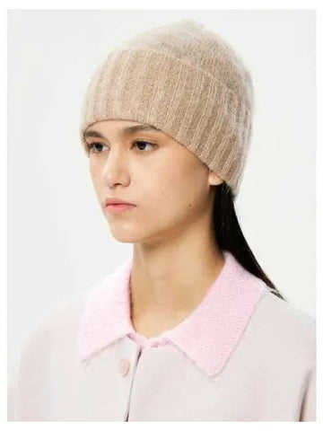 Women s Brushed Mohair Knit Cap Beige Domestic Product GM0023101778967 - AURALEE - BALAAN 1