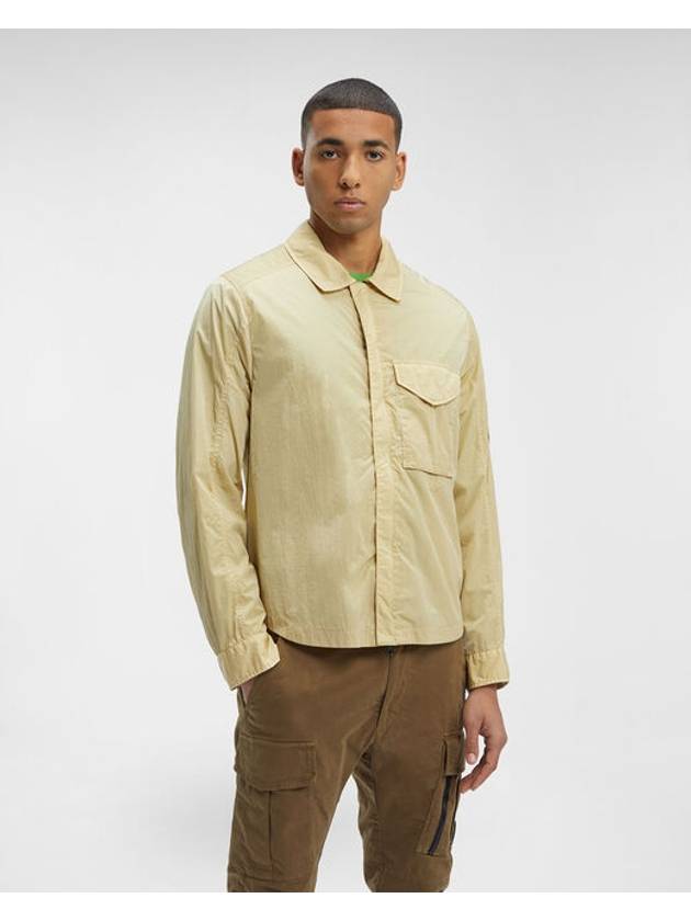 Chrome-R Zip-Up Over Long Sleeve Shirt Beige - CP COMPANY - BALAAN 7