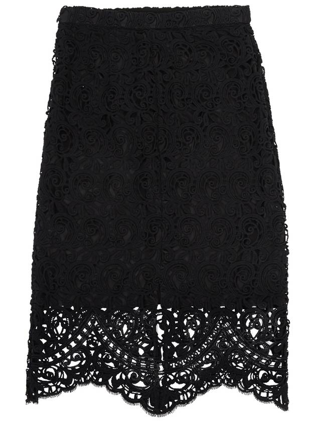 Women's Macrame Lace Pencil Skirt Black - BURBERRY - BALAAN 3