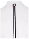 Classic Pique Center Back Stripe Relaxed Fit Short Sleeve Polo Shirt White - THOM BROWNE - BALAAN 5