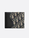 Saddle Oblique Jacquard Half Wallet Black Beige - DIOR - BALAAN 7