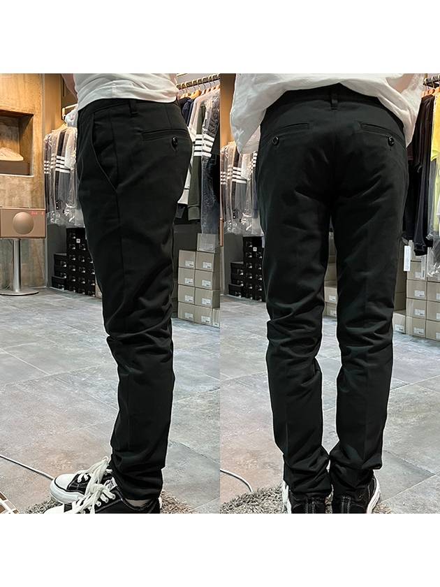 Carrot Fit Cotton Chino Straight Pants Black - AMI - BALAAN 4