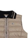 Women s knit collar long length down vest 1014LXWN BEIGE - BLACK&WHITE - BALAAN 3