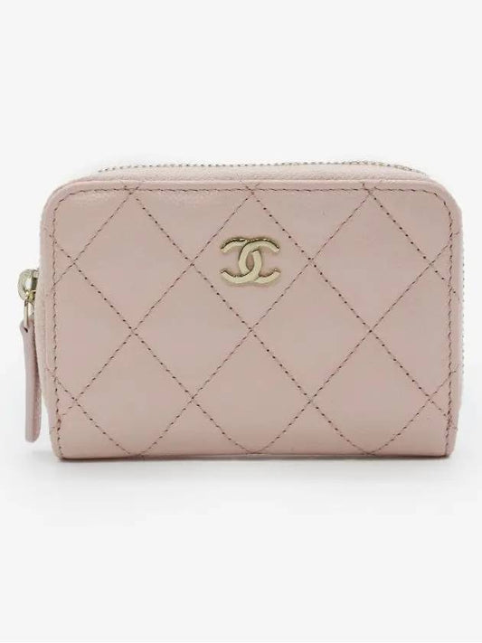 Classic zipper coin purse caviar gold light pink AP0216 - CHANEL - BALAAN 1