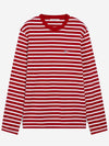 Fox Logo Stripe Long Sleeve T-Shirt Red - MAISON KITSUNE - BALAAN 2